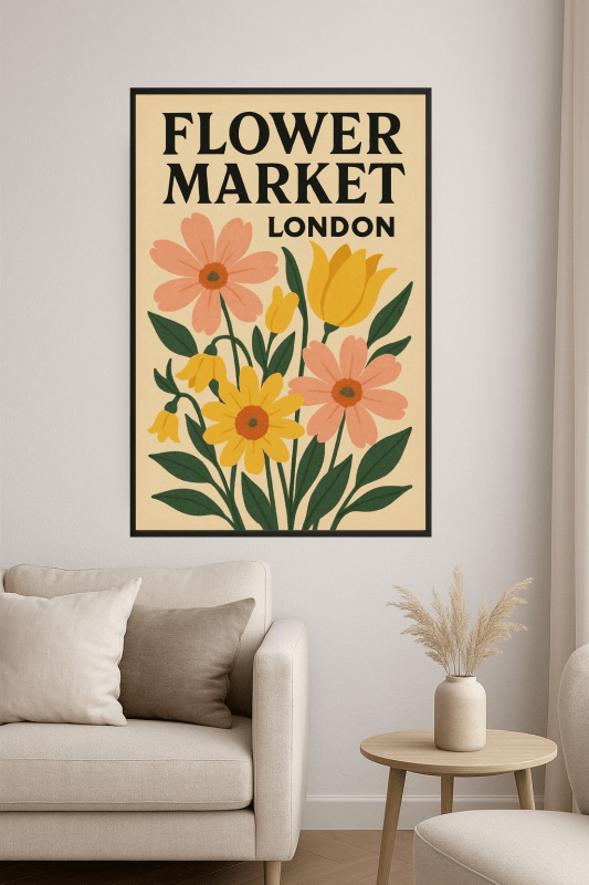 Druk Kwiatowego Targu - CasaNookDecor