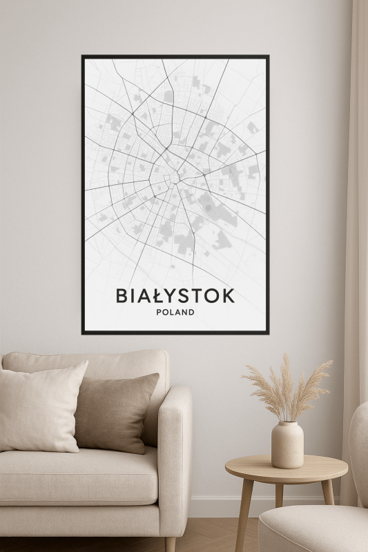 Druk Mapa Białegostoku - CasaNookDecor