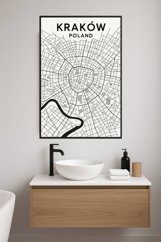 Mapa Krakowa - plakat do wydruku