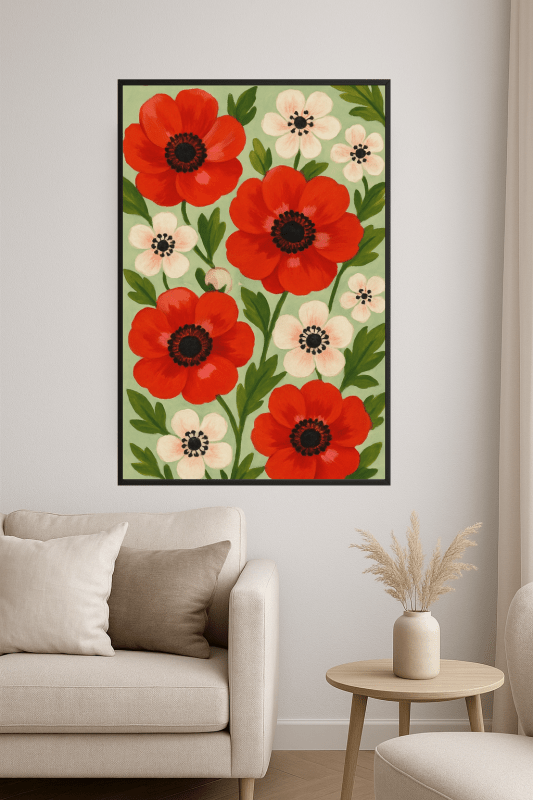 Druk Na Tkaninie Z Kwiatowym Motywem - CasaNookDecor