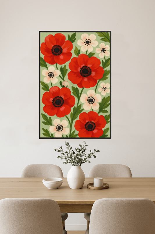 Druk Na Tkaninie Z Kwiatowym Motywem - CasaNookDecor