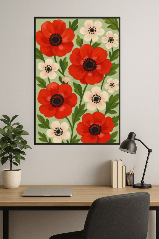 Druk Na Tkaninie Z Kwiatowym Motywem - CasaNookDecor
