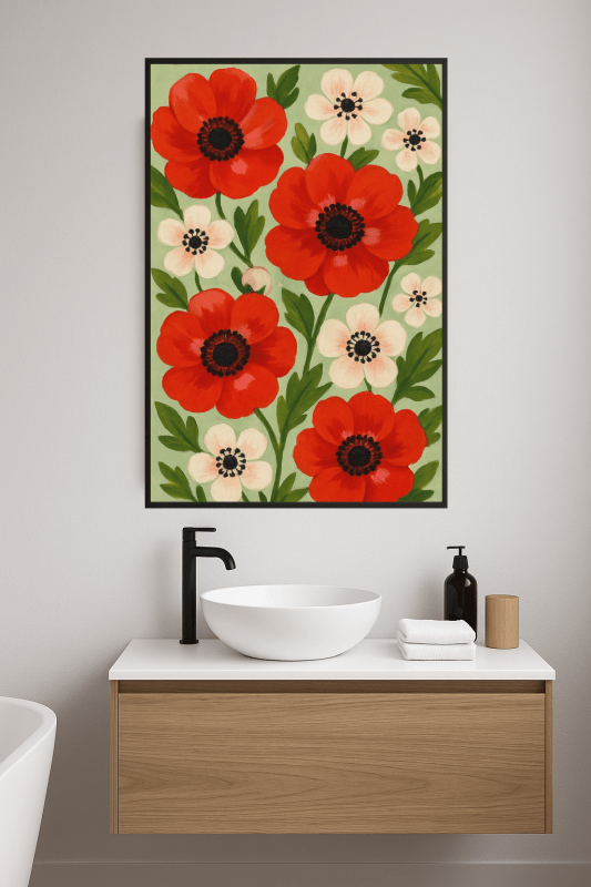 Druk Na Tkaninie Z Kwiatowym Motywem - CasaNookDecor