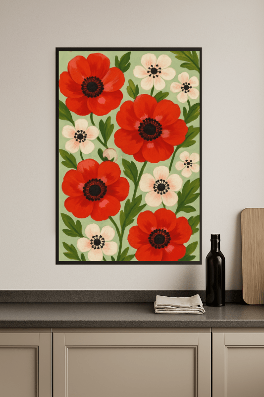 Druk Na Tkaninie Z Kwiatowym Motywem - CasaNookDecor