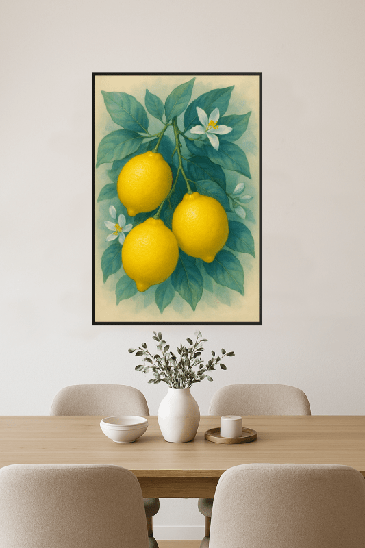 Druk Sztuki Cytrynowej i Kwiatowej - CasaNookDecor