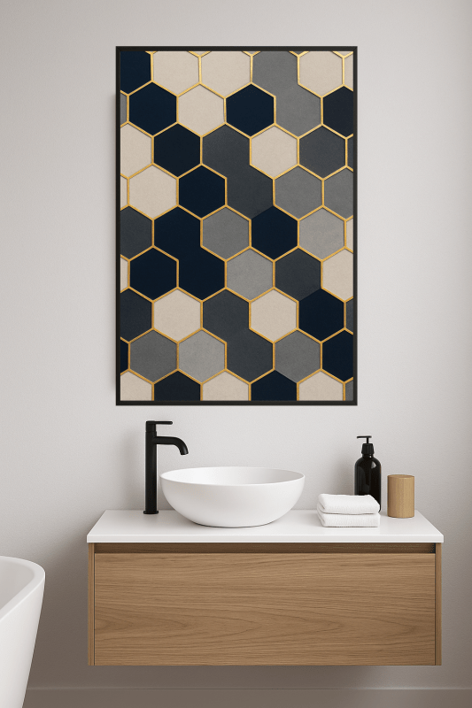 Druk Sztuki Geometricznego Sześciokąta - CasaNookDecor