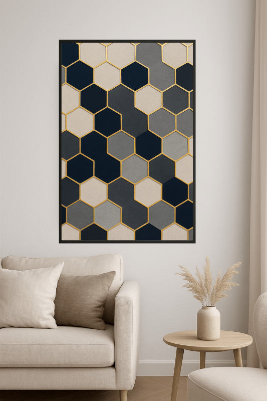 Druk Sztuki Geometricznego Sześciokąta - CasaNookDecor
