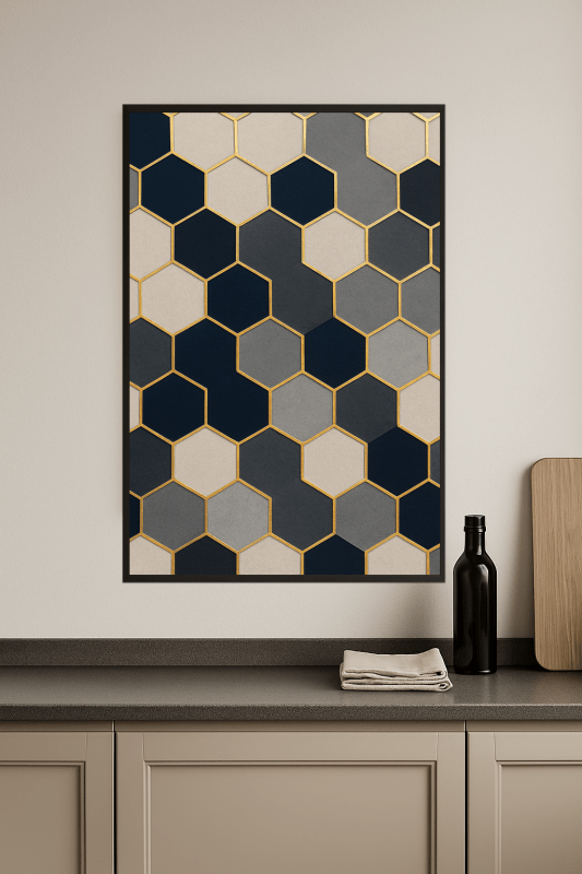 Druk Sztuki Geometricznego Sześciokąta - CasaNookDecor