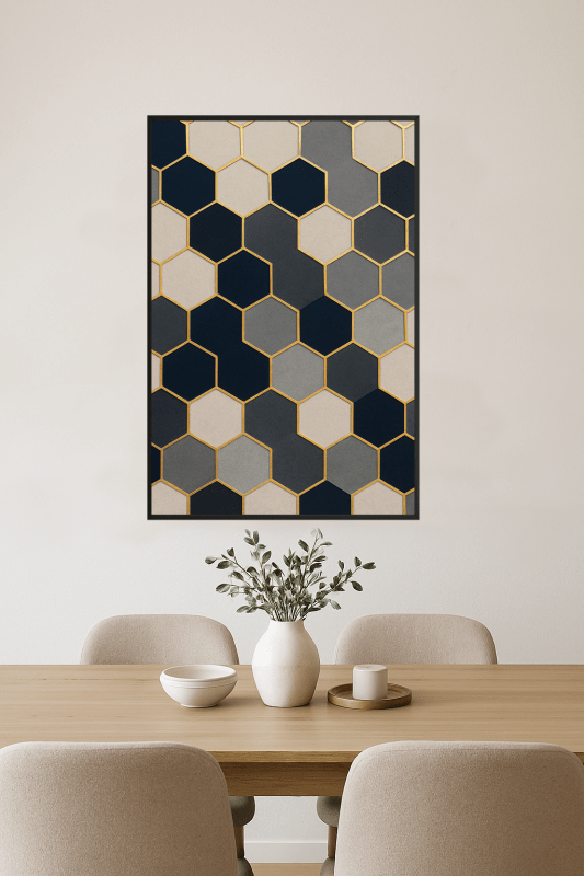 Druk Sztuki Geometricznego Sześciokąta - CasaNookDecor