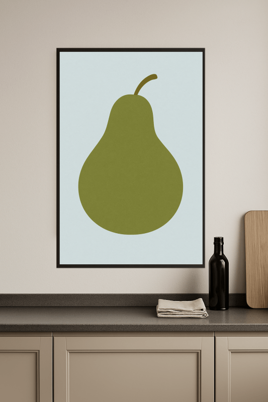 Druk Sztuki Gruszki w Zielonym Odcieniu - CasaNookDecor