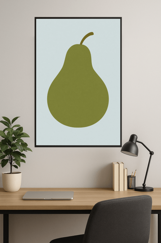 Druk Sztuki Gruszki w Zielonym Odcieniu - CasaNookDecor