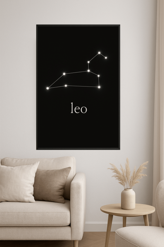 Druk Sztuki Konstelacji Lwa - CasaNookDecor