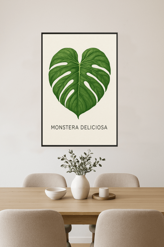 Druk Sztuki Liścia Monstery - CasaNookDecor