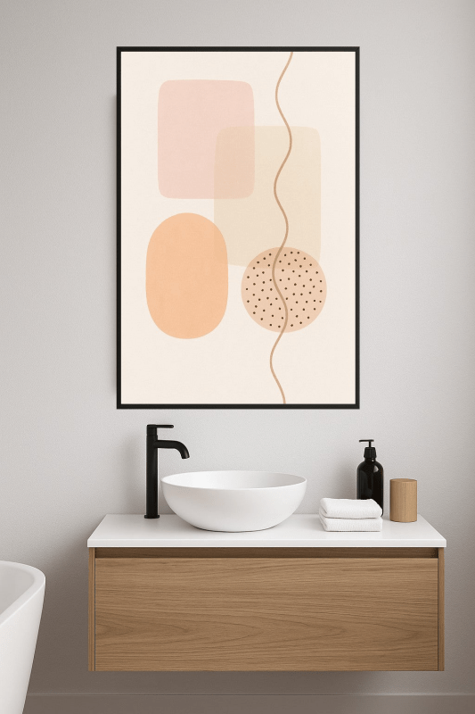 Druk Sztuki z Miękkimi Abstrakcyjnymi Kształtami - CasaNookDecor