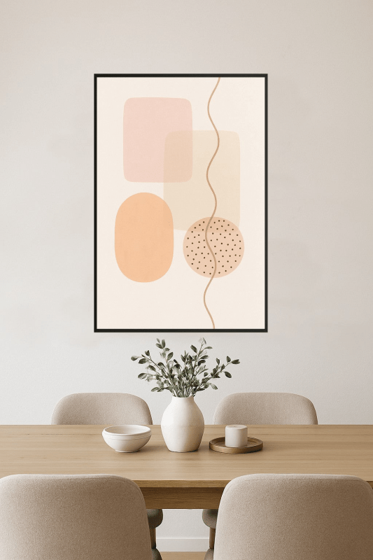 Druk Sztuki z Miękkimi Abstrakcyjnymi Kształtami - CasaNookDecor