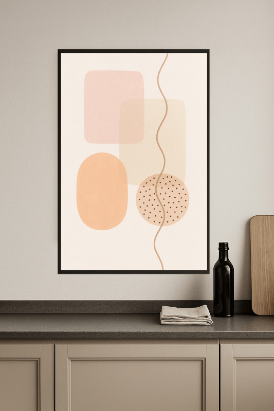 Druk Sztuki z Miękkimi Abstrakcyjnymi Kształtami - CasaNookDecor