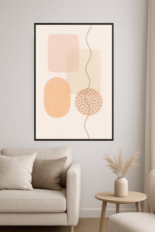 Druk Sztuki z Miękkimi Abstrakcyjnymi Kształtami - CasaNookDecor