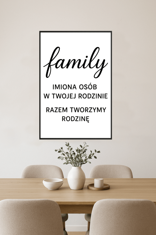 Druk Sztuki z Nazwiskiem Rodzinnym - CasaNookDecor