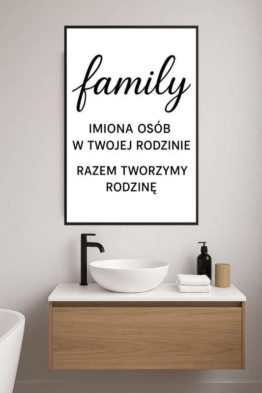 Druk Sztuki z Nazwiskiem Rodzinnym - CasaNookDecor