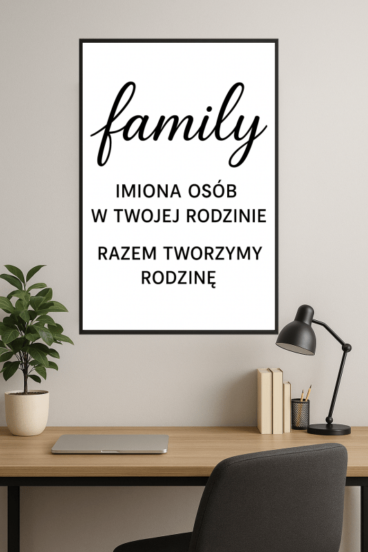 Druk Sztuki z Nazwiskiem Rodzinnym - CasaNookDecor