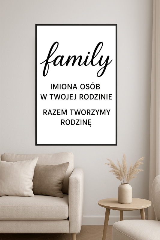 Druk Sztuki z Nazwiskiem Rodzinnym - CasaNookDecor