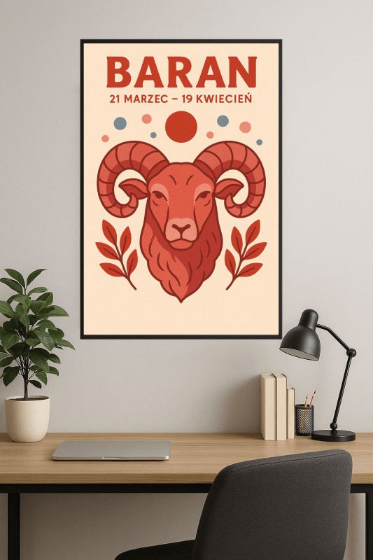 Druk Sztuki Zodiakalnego Barana - CasaNookDecor