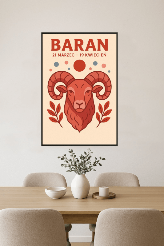 Druk Sztuki Zodiakalnego Barana - CasaNookDecor