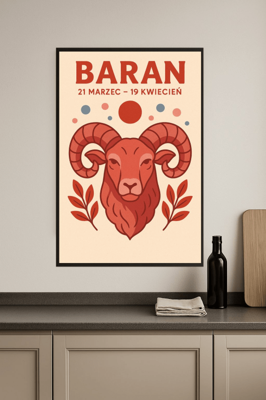 Druk Sztuki Zodiakalnego Barana - CasaNookDecor