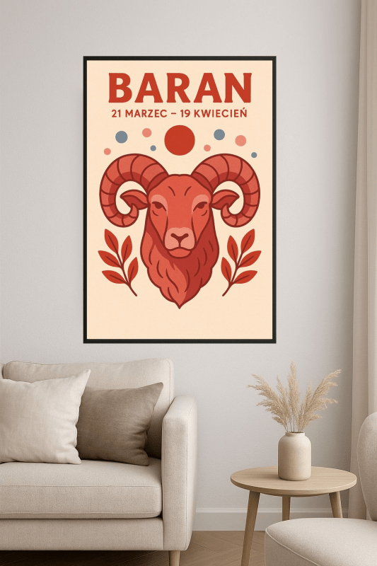 Druk Sztuki Zodiakalnego Barana - CasaNookDecor