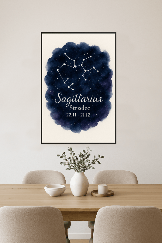 Druk Sztuki Zodiaku Strzelec - CasaNookDecor