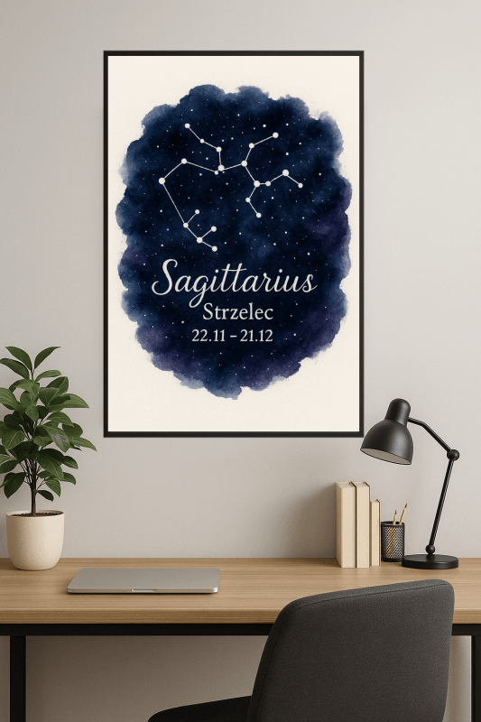 Druk Sztuki Zodiaku Strzelec - CasaNookDecor