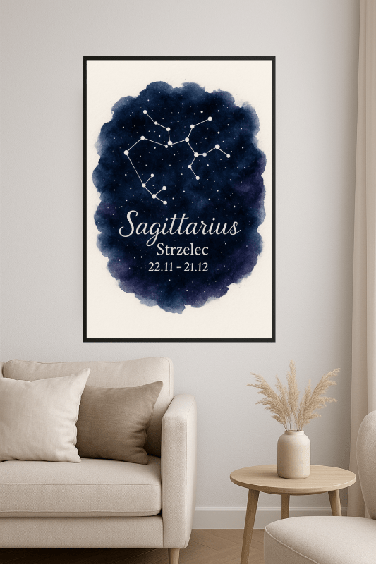 Druk Sztuki Zodiaku Strzelec - CasaNookDecor
