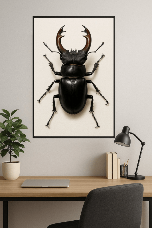 Druk Żuka Lucanus Cervus - CasaNookDecor