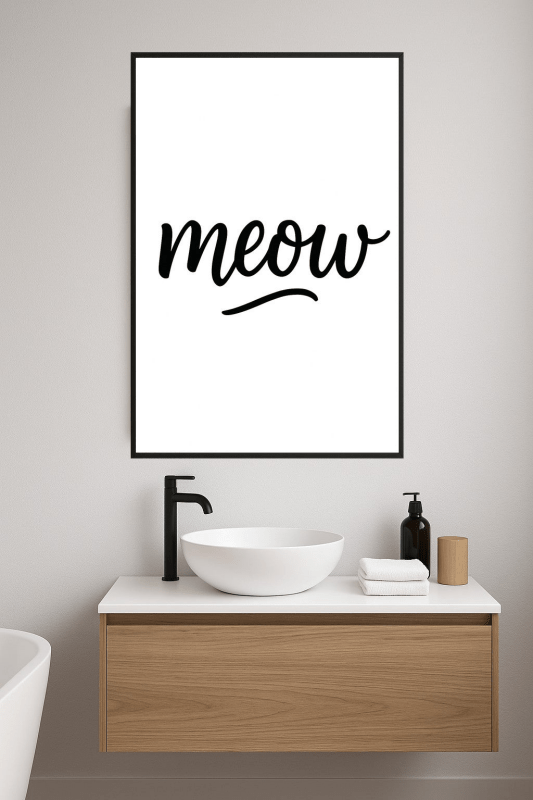Drukowana Sztuka Ścienna 'Miau' - CasaNookDecor