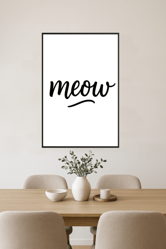 Drukowana Sztuka Ścienna 'Miau' - CasaNookDecor