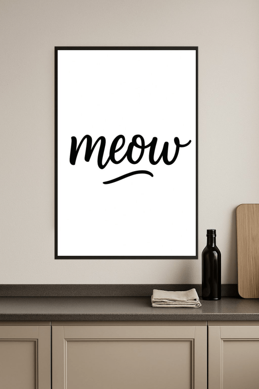 Drukowana Sztuka Ścienna 'Miau' - CasaNookDecor