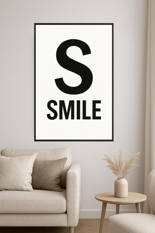 Drukowana Sztuka Ścienna Uśmiechu - CasaNookDecor