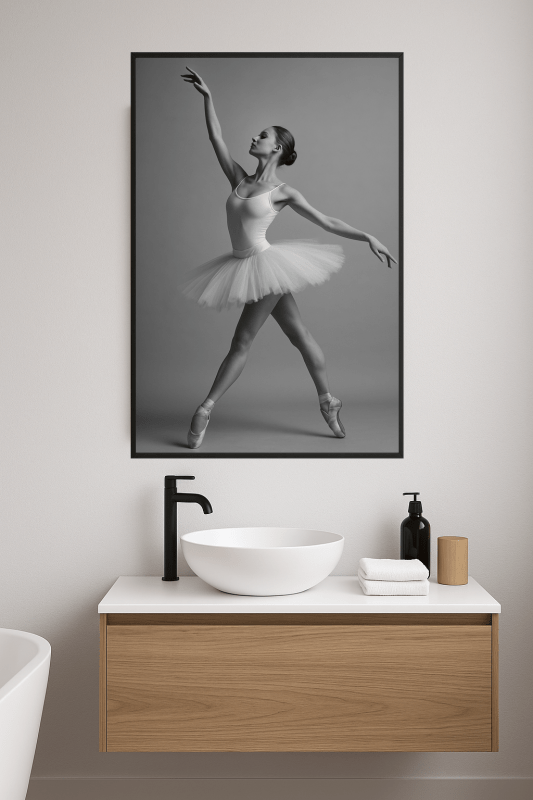 Elegancka Grafika Tancerki Baletowej - CasaNookDecor