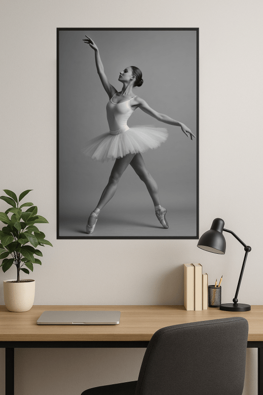 Elegancka Grafika Tancerki Baletowej - CasaNookDecor