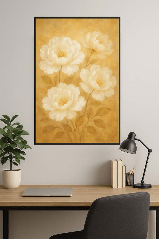 Elegancki Druk Sztuki Kwiatowej - CasaNookDecor