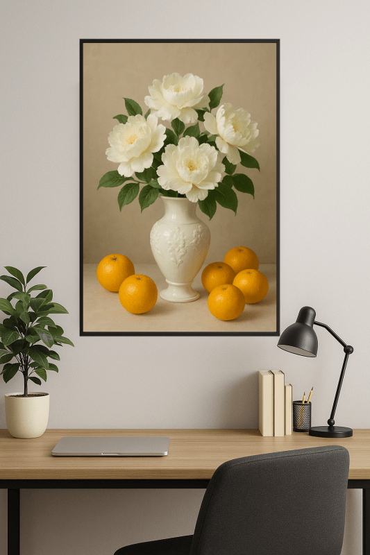 Elegancki Wazon Kwiatowy Z Pomarańczami - CasaNookDecor