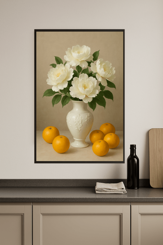 Elegancki Wazon Kwiatowy Z Pomarańczami - CasaNookDecor