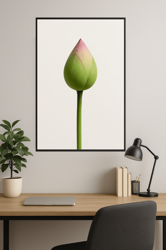 Elegancki Wydruk Pąka Lotosu - CasaNookDecor