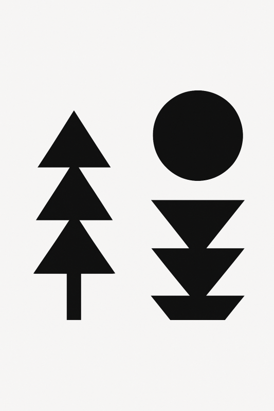Geometriczna Sztuka Czarno - Biała - CasaNookDecor