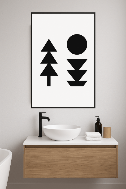 Geometriczna Sztuka Czarno - Biała - CasaNookDecor