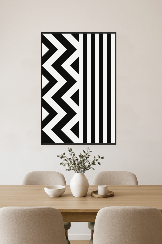 Geometrycznym czarno - białym wzór - CasaNookDecor