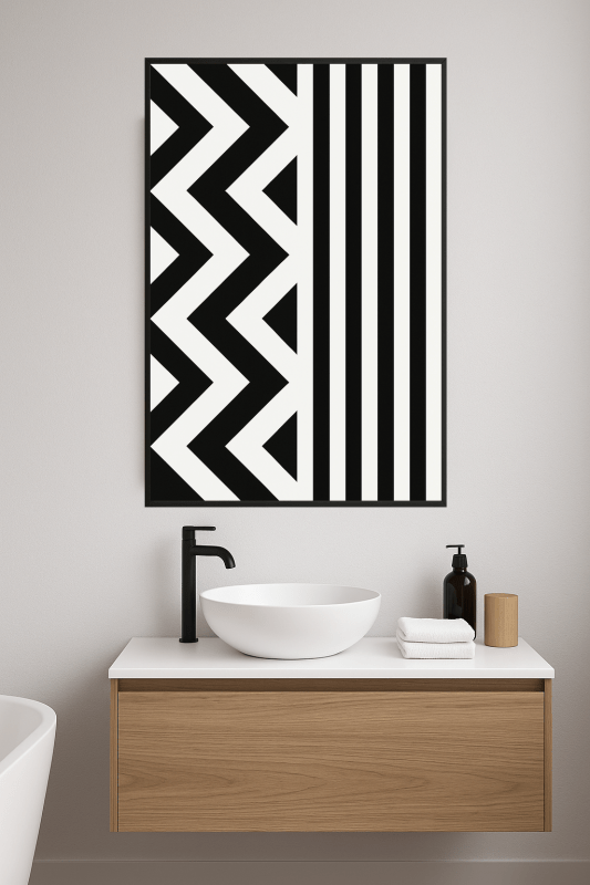 Geometrycznym czarno - białym wzór - CasaNookDecor