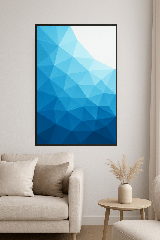 Geometrystyczna Niebieska Abstrakcyjna Sztuka - CasaNookDecor