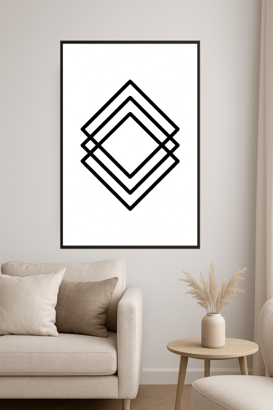 Geometrystyczna Sztuka Czarnego Diamentu - CasaNookDecor