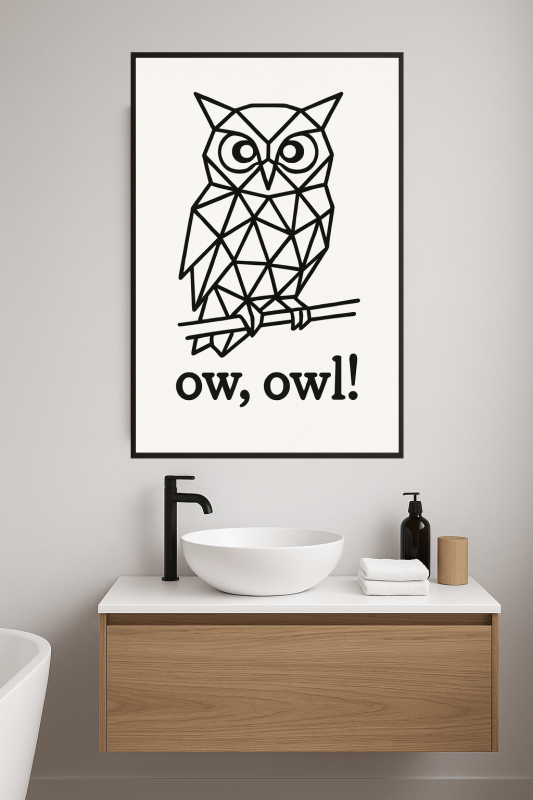 Geometrystyczny Druk Sowy - CasaNookDecor